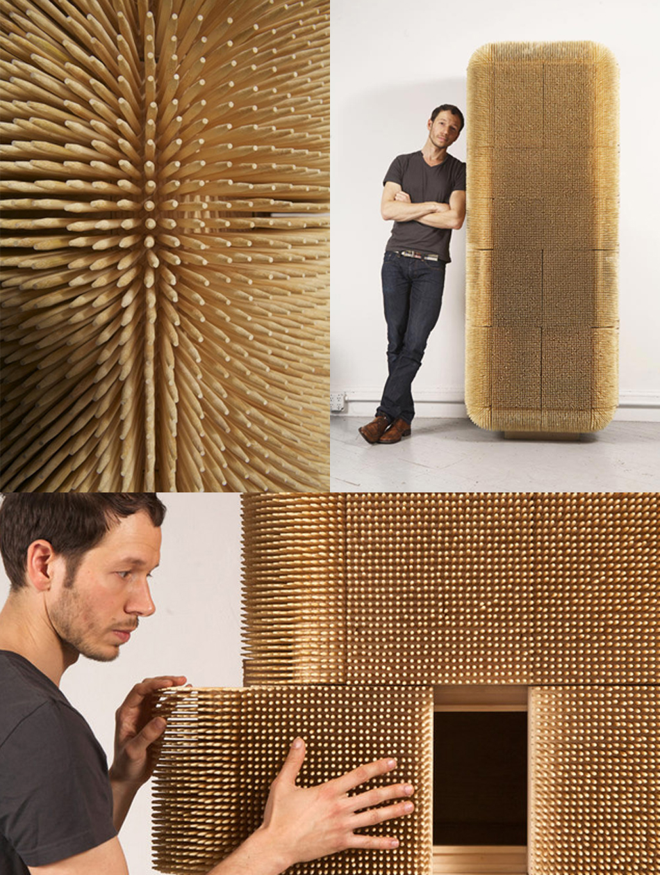 Unique Magistral Cabinet with Bamboo Skewers by Sebastian Errazuriz