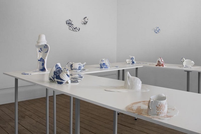 “Livia Marin designs pieces that seems to melt onto a surface while strangely retaining its original printed pattern.”