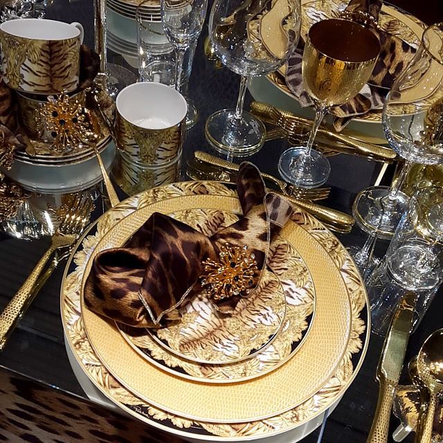 “Roberto Cavalli is presenting a new collection of luxury tableware at Milan Design week 2015”