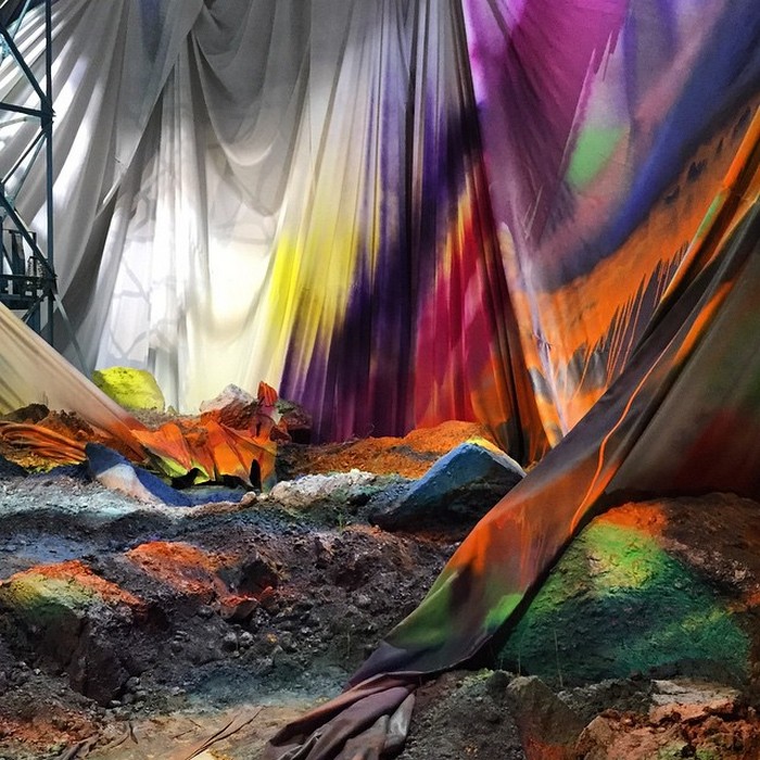 “One of the exhibitions you can’t miss at Art Basel 2015 is the colorful installation of Katharina Grosse.”