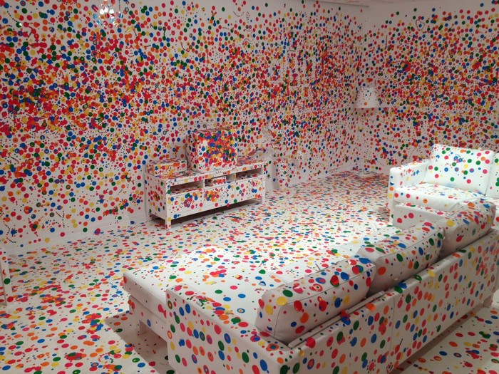 "Yayoi Kusama is a Japanese artist provocative with hallucinatory paintings of loops and dots."