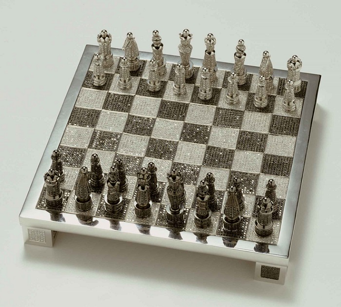 Renowned French artist and master of jewelry, Bernard Maquin created the Royal Diamond Chess which is the most expensive chess set.