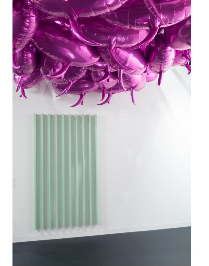 "Philippe Parreno had Speech Bubbles (Fuchsia) exhibited at Art Basel 2015 at Esther Schipper, the design gallery in Berlin."