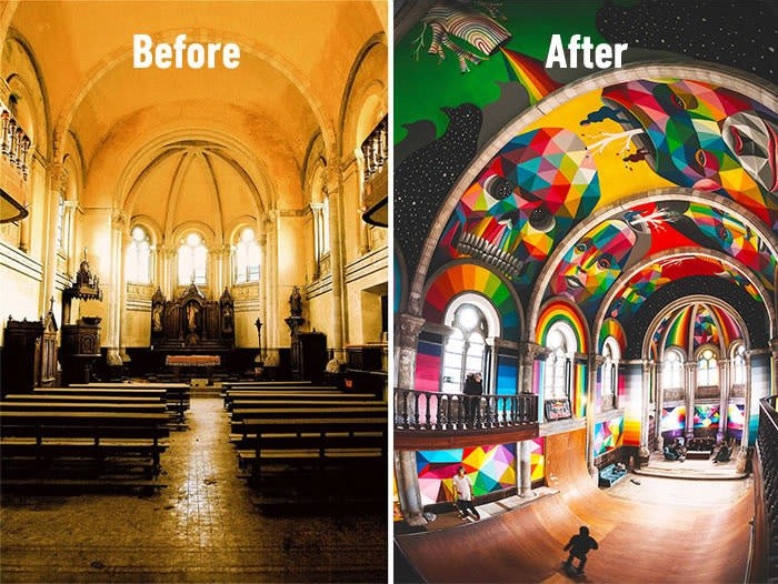 With a little expertise help, a 100 Year Old Church in Spain was transformed into a skate park. Probably one of the coolest skate parks.