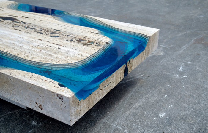 Designer Alexandre Chapelin of LA Table, a company dedicated to unique and customizable tables, designed this amazing tables that he defines as Lagoon Tables.