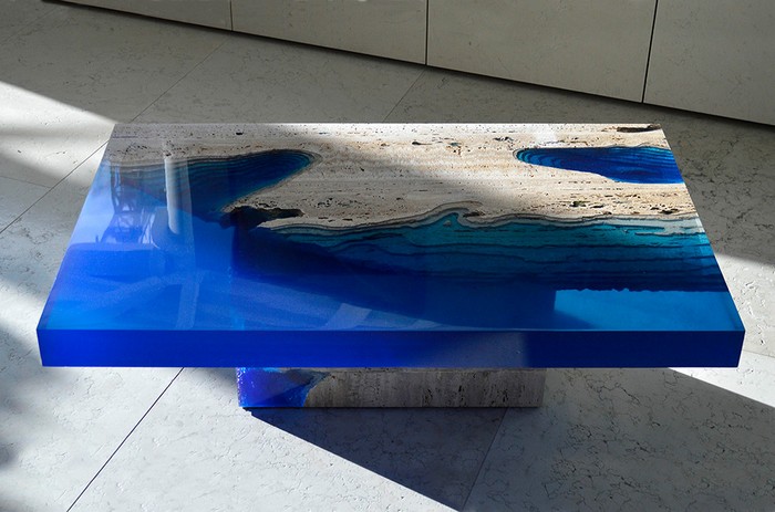 Designer Alexandre Chapelin of LA Table, a company dedicated to unique and customizable tables, designed this amazing tables that he defines as Lagoon Tables.