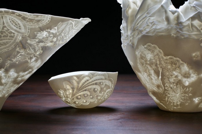 Claudia Biehne is a German artist that produces artistically crafted porcelain. She says that the possibilities that it offers a designer are inexhaustible.