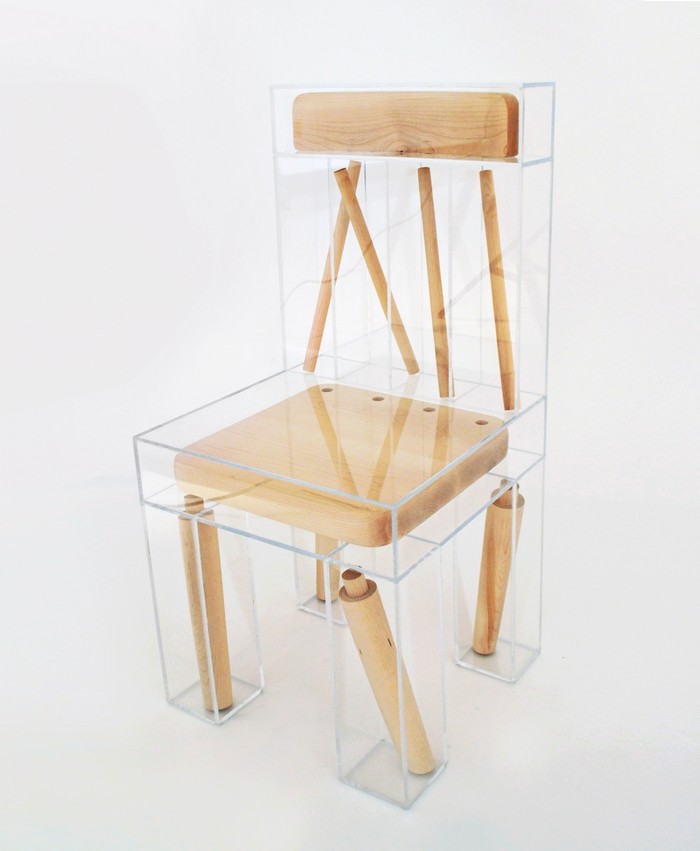 Joyce Lin is a designer in her final year obtaining a dual degree at RISD and Brown. We can say that her first art furniture piece is this deconstructed chair.