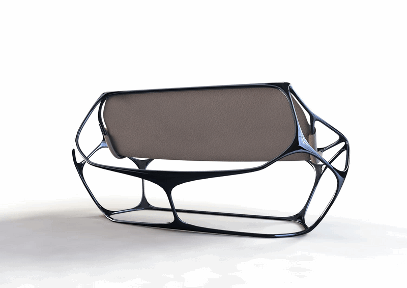 Peter Donders creates a series of furniture with a stunning play of lines, inspired by organic contours. Some of them are 3D printer designs.